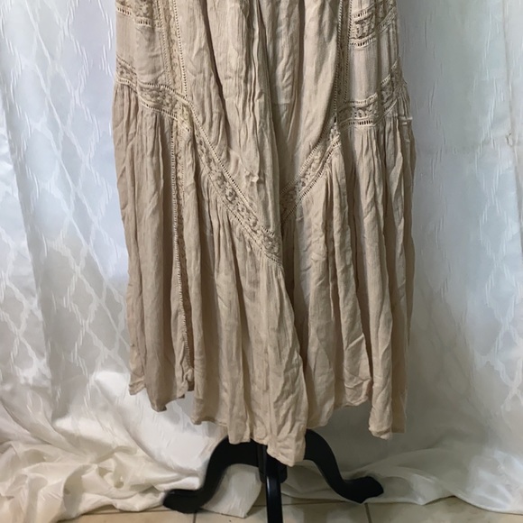 Free People Lovin Easy Lace Pants Trousers Size L Boho Tan - Picture 13 of 17